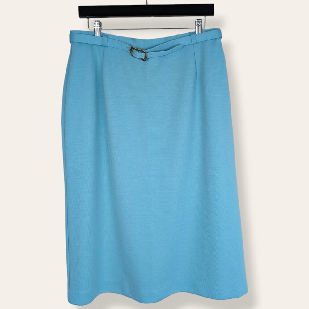 🍁TanJay Vintage Blue Belted Skirt - Picture 4 of 8